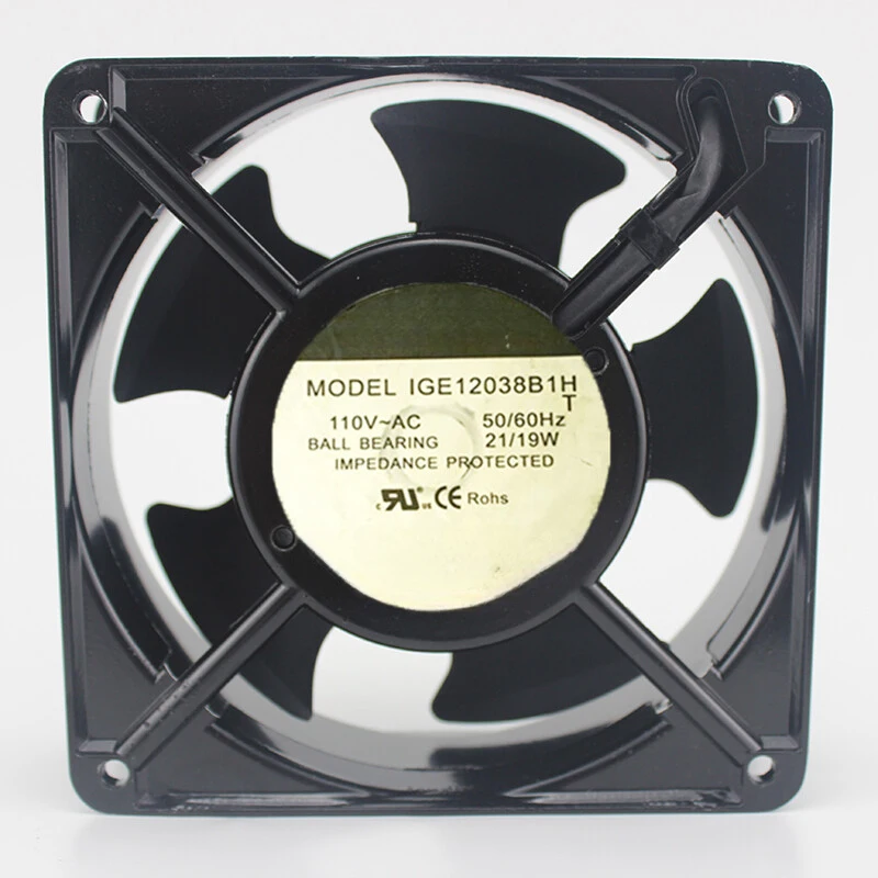 

Y+1 PCS for CROWN Fan IGE12038B1H T AC110V 12CM 120*120*38mm 2 Wire Aluminum frame