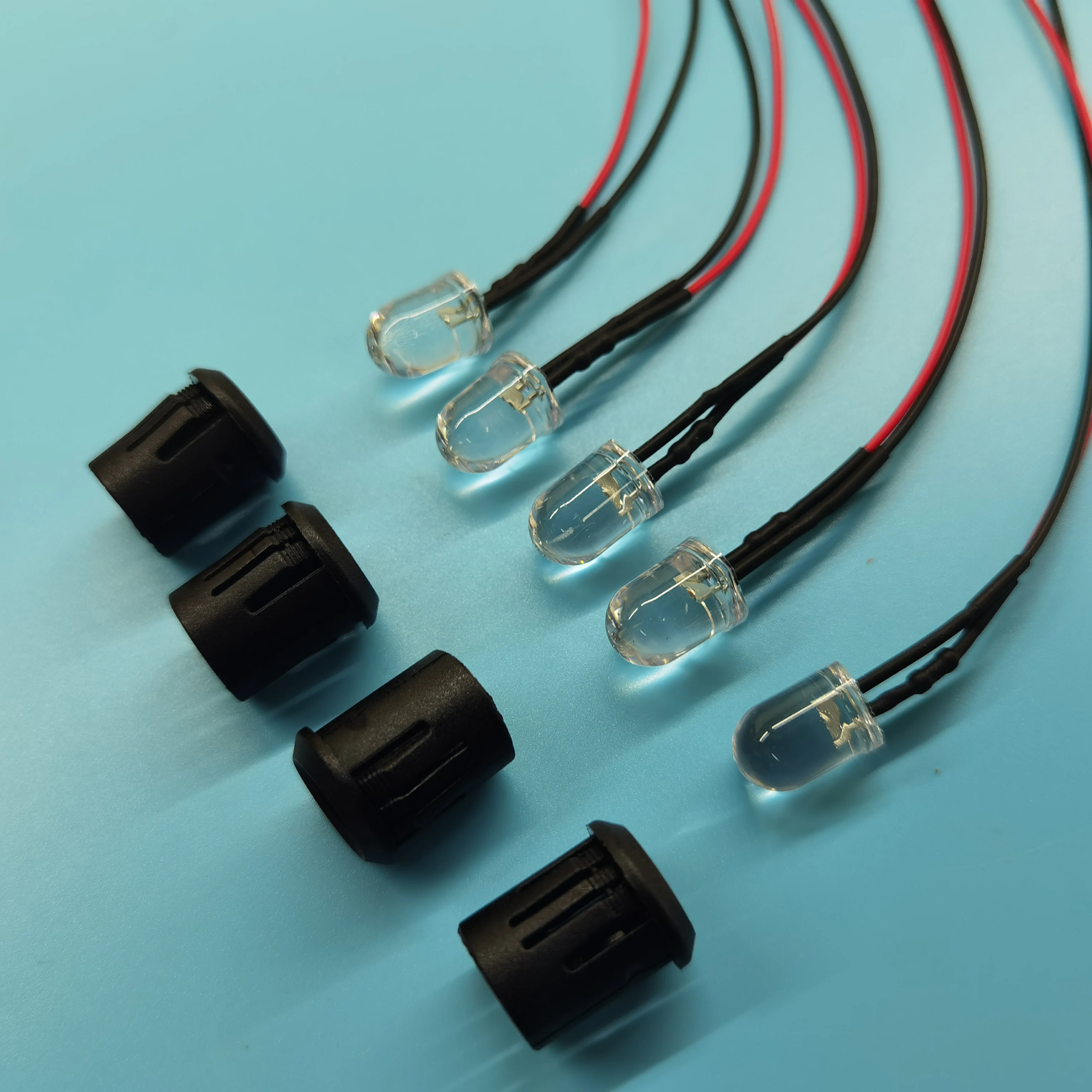 12V 24V 10mm Round LED Pre-Wired Constant LED Ultra Bright Water Clear Bulb Cable 20cm Prewired Led Lamp Light Emitting Diode
