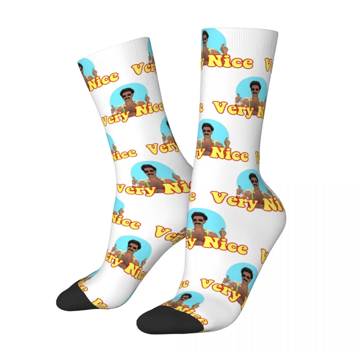 

Borat Very Nice, Digital Artwork Socks Harajuku High Quality Stockings All Season Long Socks Accessories for Unisex Gifts