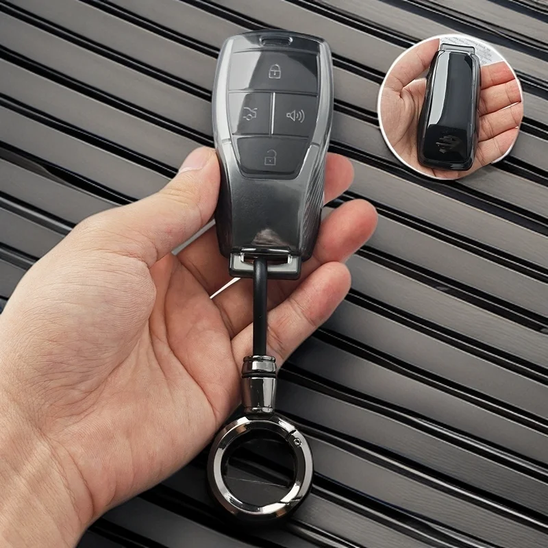 Hot Sale Transparent Black for Baic X55 X35 X75 Ii Evo 5 Beijing Bj40 Bj80 U7 X7 Remote Smart Auto Car Key Case Cover Fob Holder