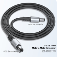 DC5521 to DC5521 Power Extension Cable DC5521 Male to Male Connector, Compatible for a variety of DC 5.5X2.1MM interface devices