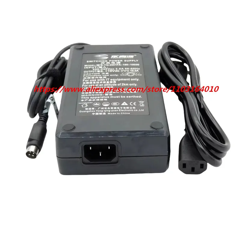 YQ-2001FA-190-10500 19V 10.5A 200W 4 Pin Plug  Laptop Charger AC Adapter For AIO Computer Switching Power Supply