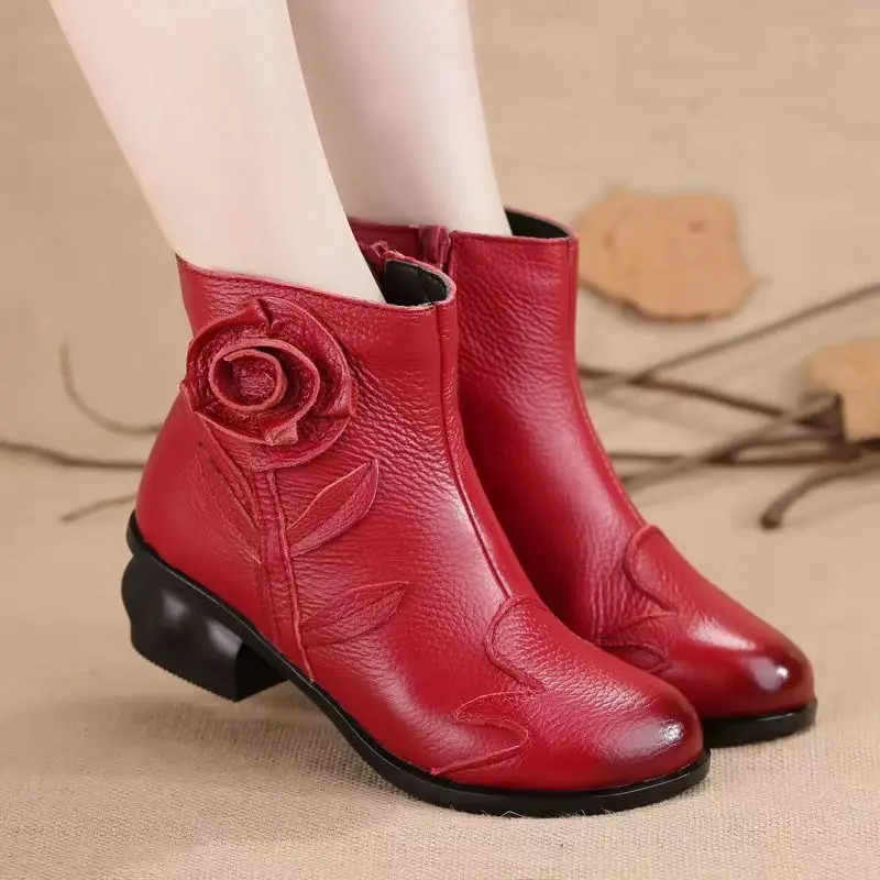 bottines-a-talons-blocs-en-cuir-veritable-pour-femmes-style-ethnique-bout-rond-ajoure-cool-semelle-souple-fermeture-eclair-retro-bottes-nues