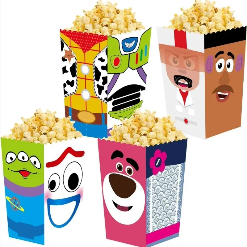 12pcs Disney Toy Story,Minnie Disposable Meal Boxes That Can Hold Popcorn, Snacks, French Fries, Party Gift Packaging Boxes