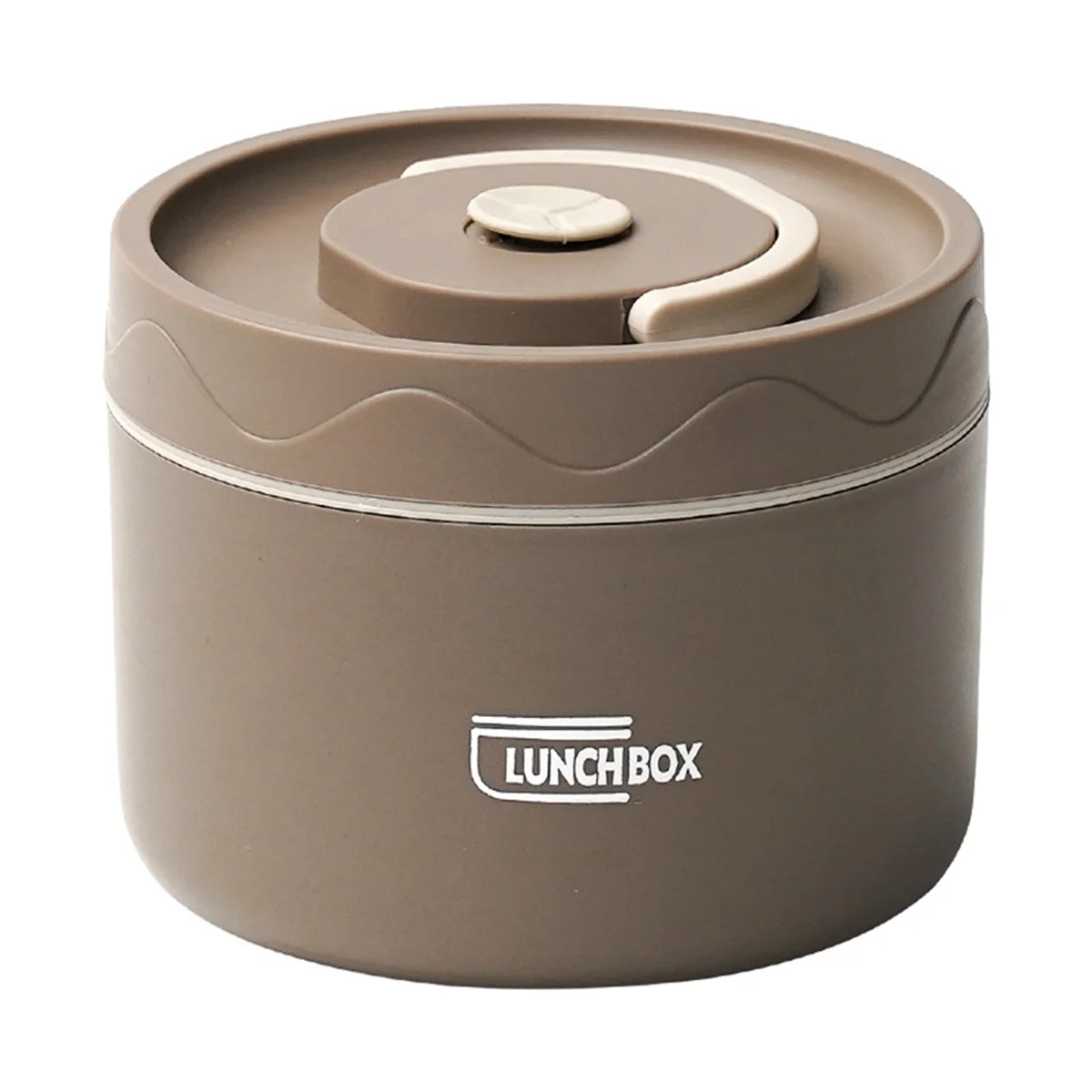 Fiambrera térmica portátil de acero inoxidable, contenedor de comida caliente, caja Bento, Beige, C