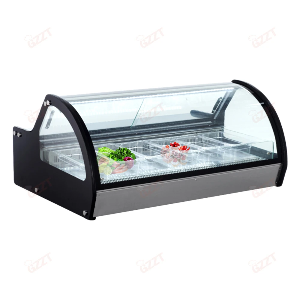1200MM Table/Standing Type Commercial 6 Pans Ice Cream Showcase Display Freezer Stainless Steel Brand Compressor Gelato Fridge