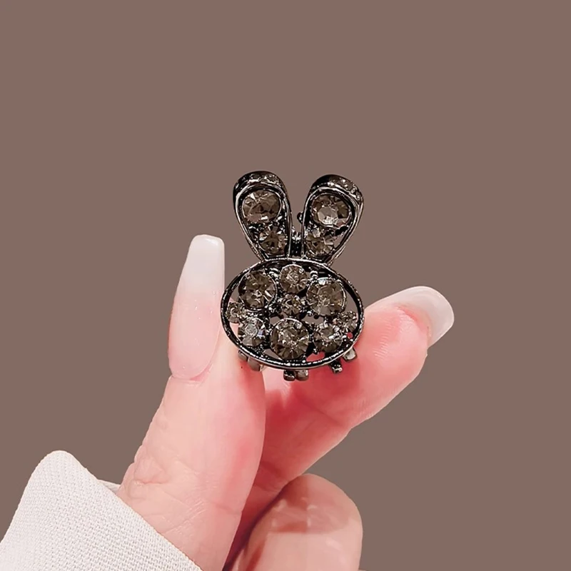 High-end Rhinestone Rabbit Small Hair Grab Exquisite Cute Mini Hair Claw Bang Clip Princess Head Top Clip Women Hair Accessories - view 4