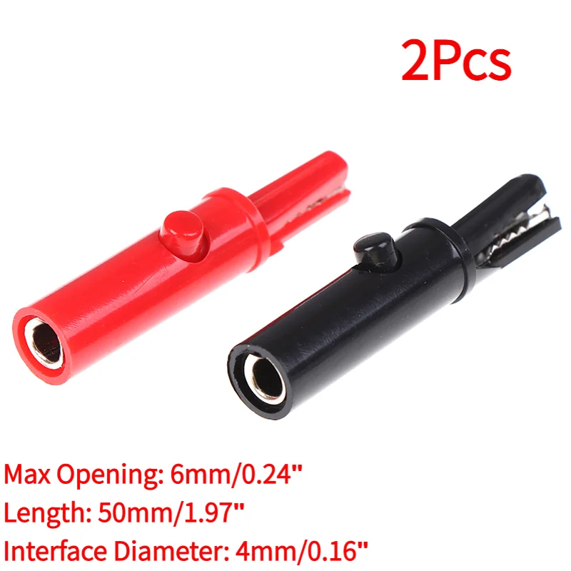 2Pcs Push Button Type Full Protective Alligator Clip For Professional Multimeter.