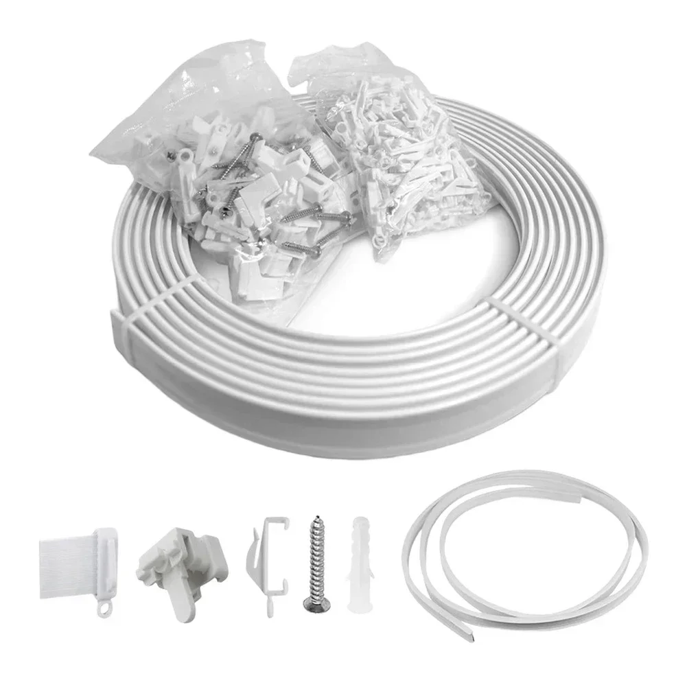 Flexible Bendable Ceiling Curtain Track With Hooks Curved Ceiling Track For Curtains Window Treatment Bay Window Track Or Shower