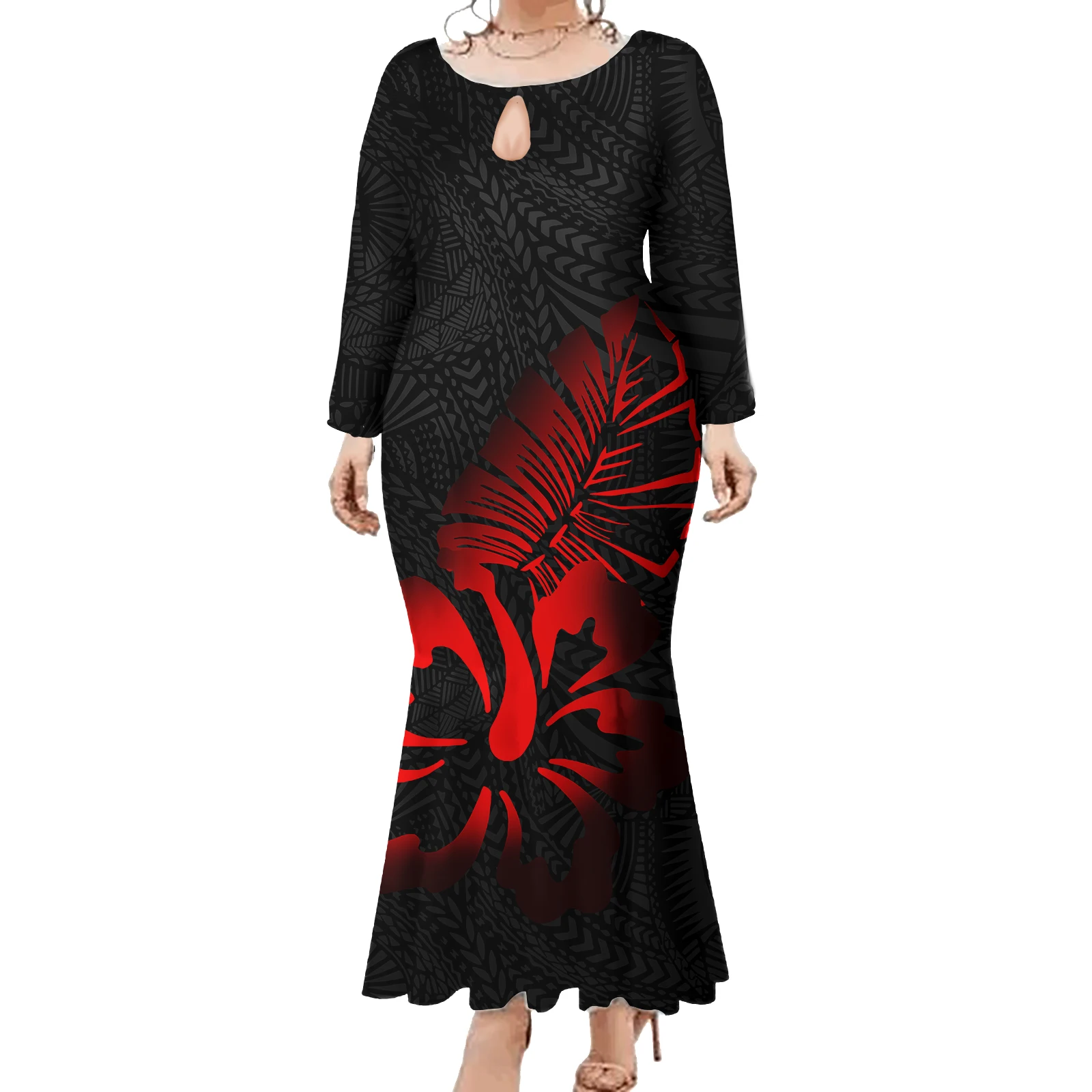 

Samoan Puletasi Dress Tradition Polynesian Print Custom Pattern Mermaid Dresses Casual Bodycon Hawaiian Dresses for Women