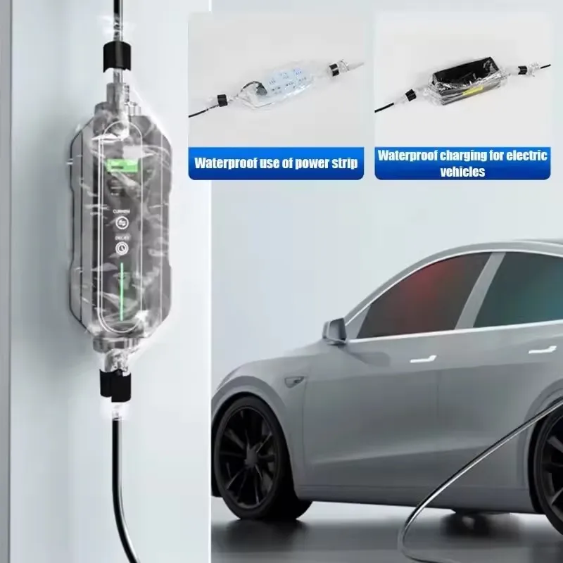 EV Charger Rain Cover Waterproof Dustproof Protector Bag PVC Outdoor Shade for Electric Car Charging Plug Control Box