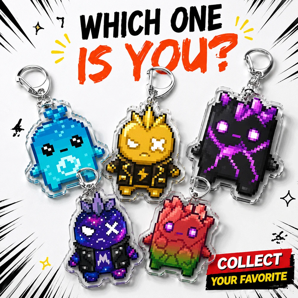 Cute Spirits Ghost Anime Keychains for Accessories Bag Charm PC Game Gamer Pet Keyring Jewelry Fans Friends Gifts