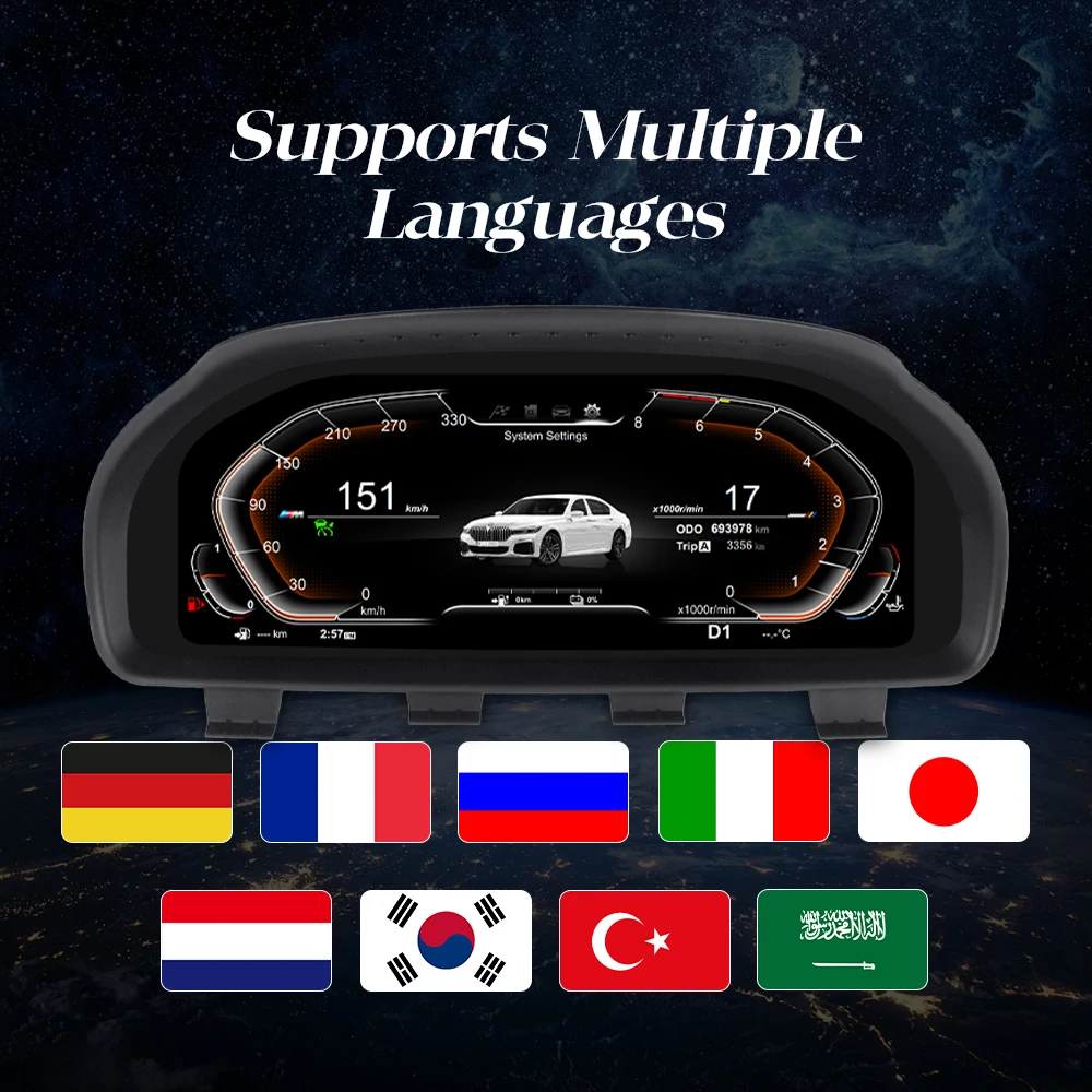 مجموعة أدوات رقمية LCD لـ X3/X4/X5/X6 F01-F04/F06/F07/F10-F16/F18/F25/F26 قمرة القيادة الافتراضية