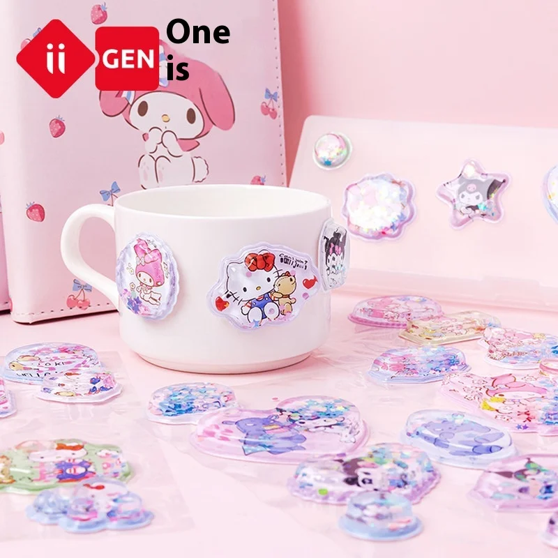 Iigen Stationery Sanrio Style 3d Stereoscopic Shake Sticker Cartoon Stickers Kindergarten Reward Stickers Kuromi Melody