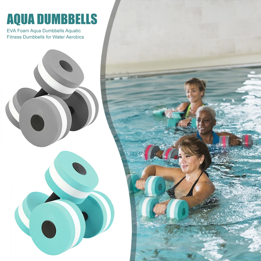 Mancuerna flotante de espuma de agua EVA para piscina, peso del agua, aeróbico, flotador automático, barra acuática, natación, Fitness, 2 uds.