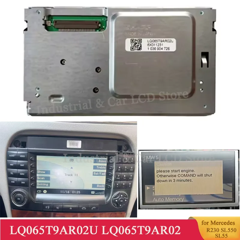 LQ065T9AR02U LQ065T9AR02 Original 6.5 Inch LCD Display Screen Panel For Mer cedes R230 SL550 SL55 Car DVD Navigation Audio