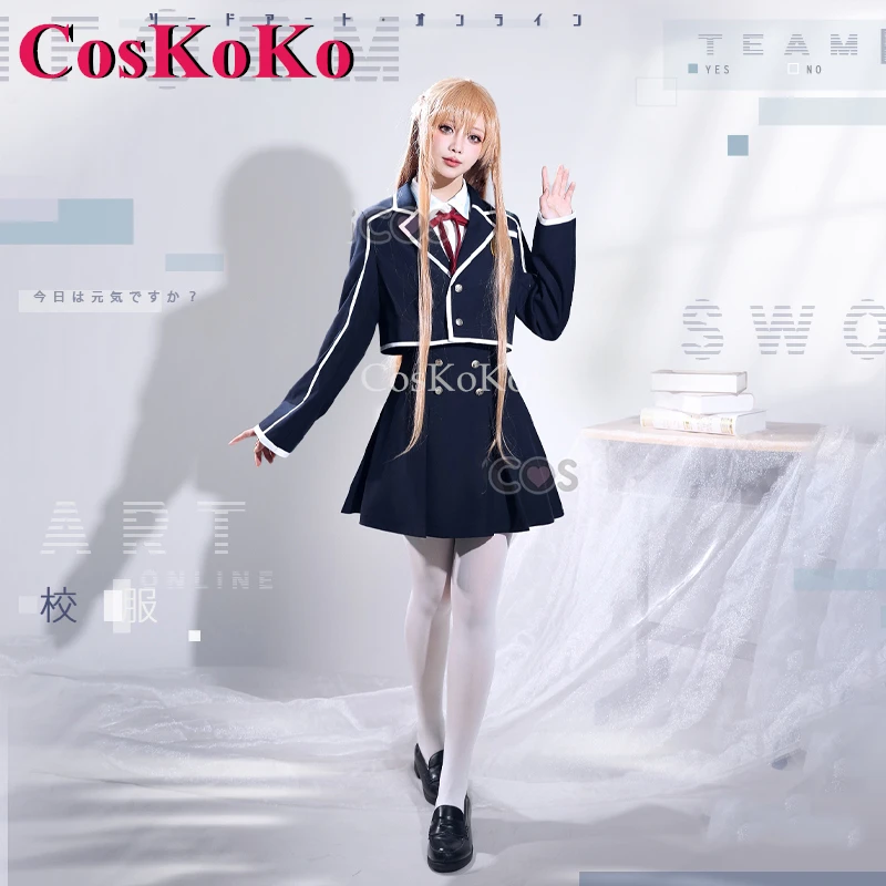 

CosKoKo Yuuki Asuna Cosplay Anime Sword Art Online Costume Sweet Lovely School Uniforms Halloween Party Role Play Clothing S-XL