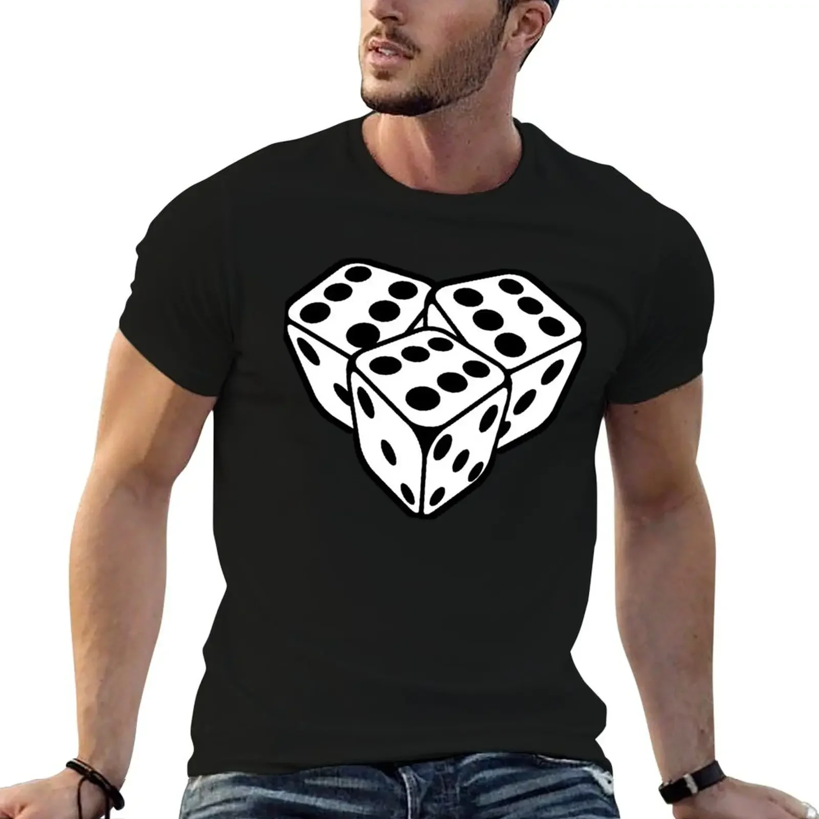 

666 dice T-Shirt Aesthetic clothing korean fashion plain basketball graphic tees Men's t-shirts