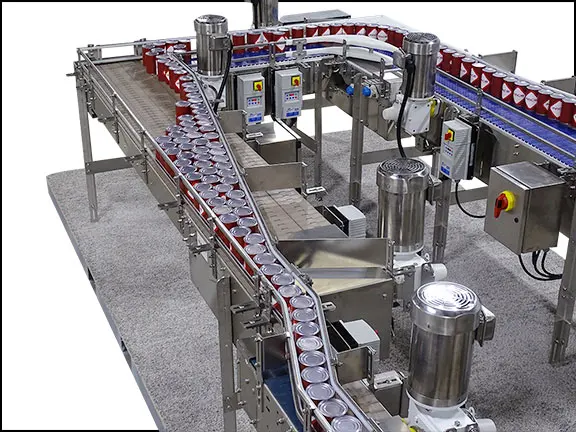 Food and vegetable modular plastic pad bread curved sanitary belt conveyor, suitable for clean workshop