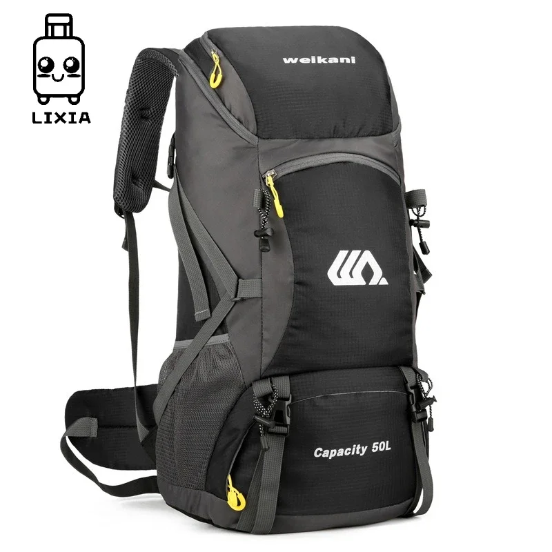 

50L Travel Backpack Camping Men Large Hiking Bag Tourist Rucksack Waterproof Outdoor Sports Climbing Mountaineering Bag Luggage