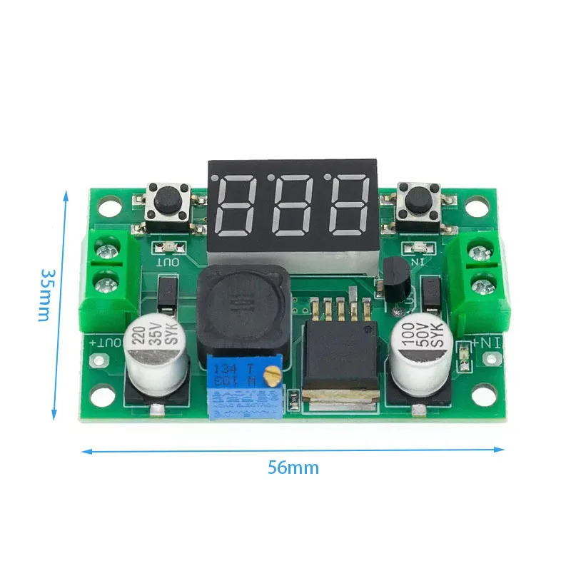 1/2~50/100Pcs LM2596S High-Power Step-down Digital Display Module Double Button DC-DC Adjustable Regulated Power Supply Module