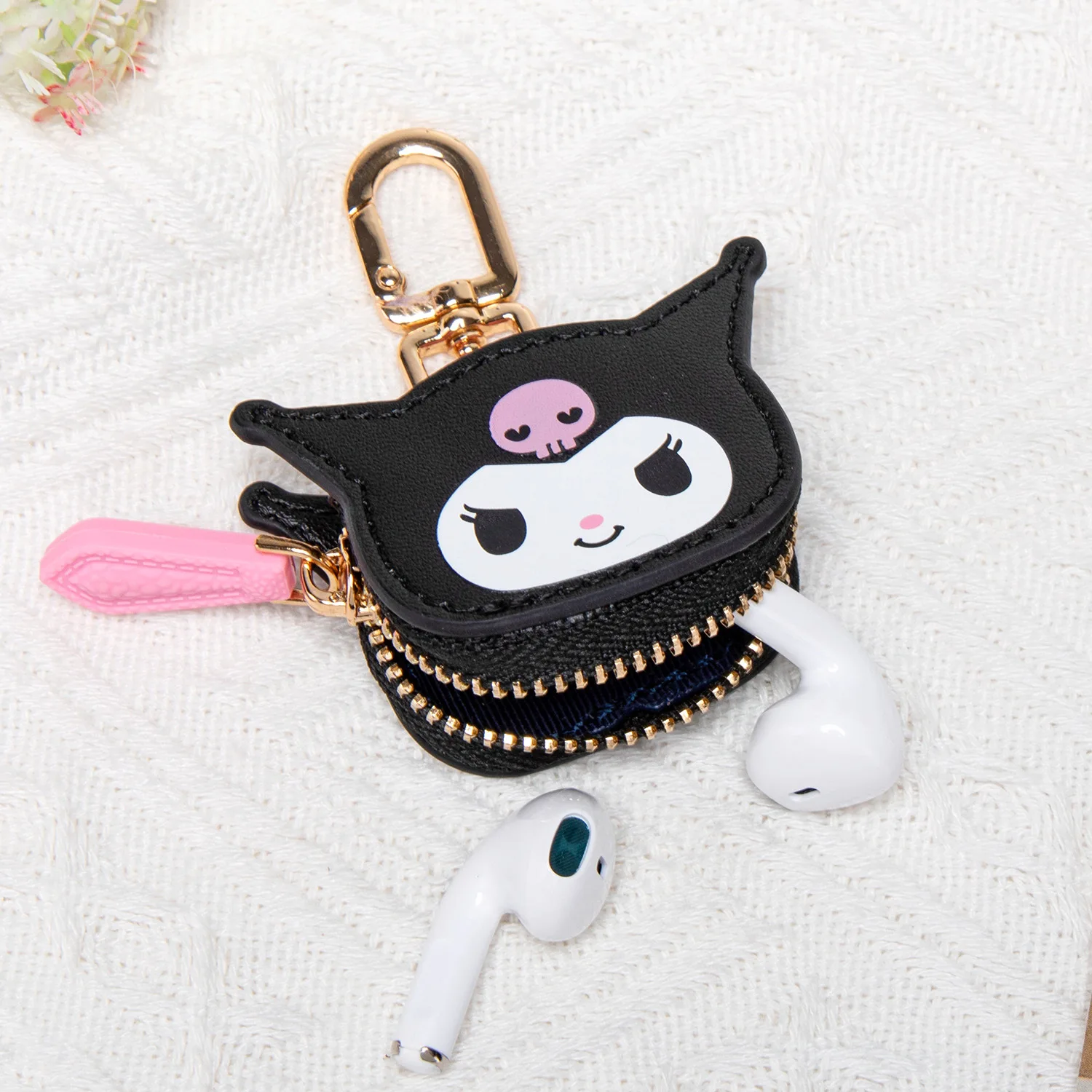

Kawaii Kuromi PU Leather Coin Purse Key Ring Pouch earphone Storage Bag Men Women Portable Key Wallets Birthday Gifts