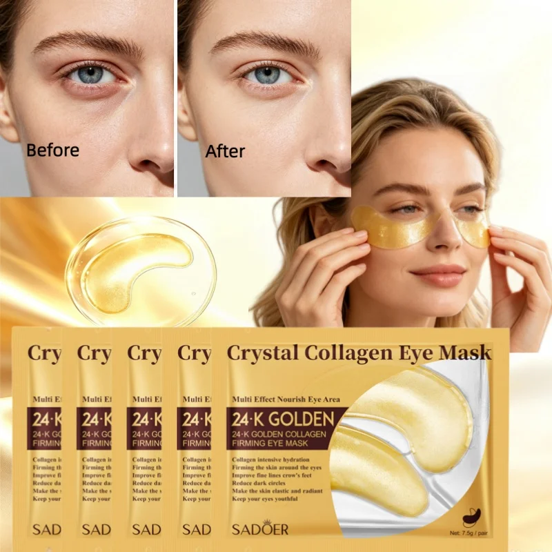 1/5/10 Pairs of Eye Masks, Gold Collagen Firming and Moisturizing, Tightens Loose Skin Around the Eyes, Women's Skin Care