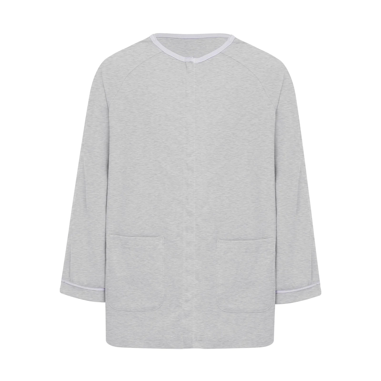 ملابس مناسبة للأطفال والأولاد والبنات ذات الاحتياجات الخاصة، زي ما بعد العملية الجراحية، أزرار ضغط مفتوحة بالكامل وأكمام طويلة مع جيوب