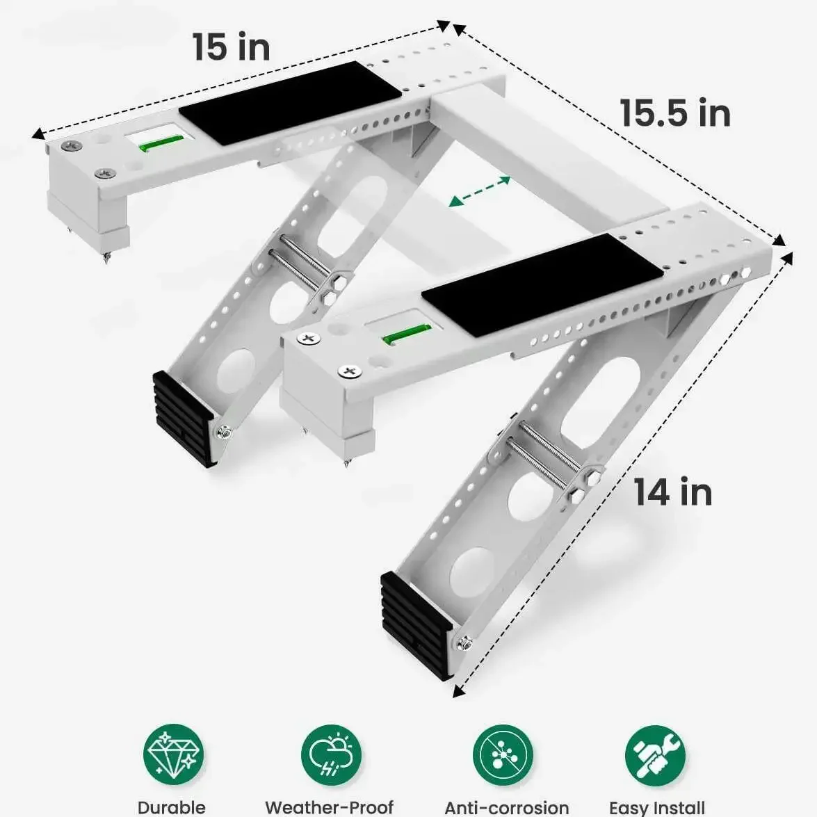 Heavy Duty Foldable AC Bracket - Universal Wall Mount for Window Air Conditioner, Max Load 200kg