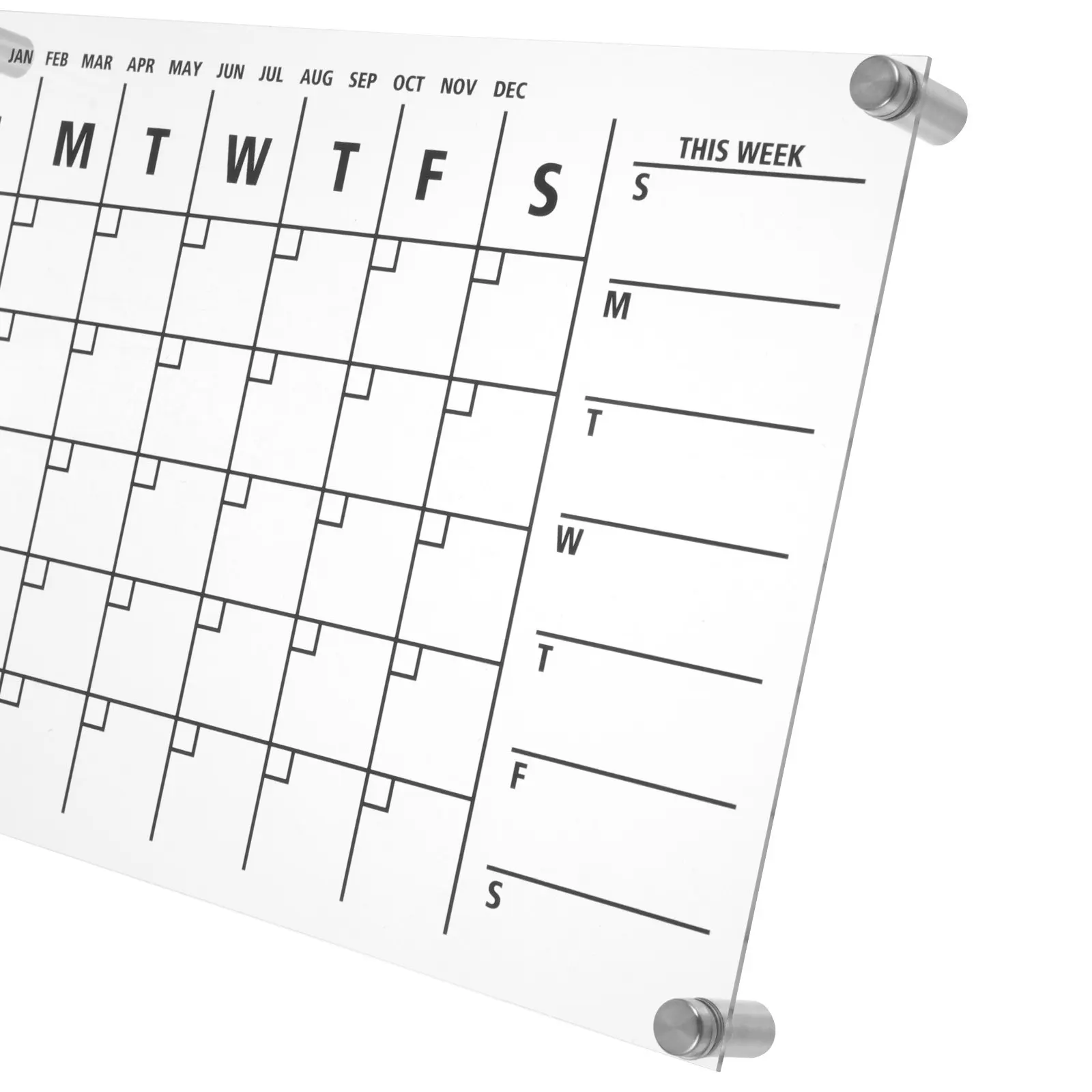 1Set Creative Acrylic Dry Erase Message Board Weekly Planner for Party Wedding Birthday Home Office Kitchen Restaurant Use Clear