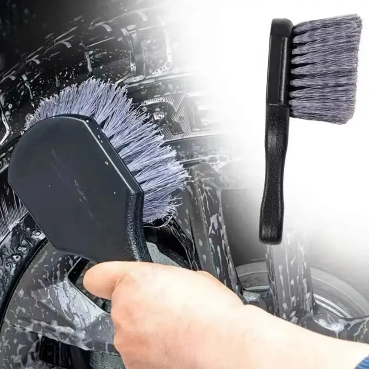 

Car Wheel Cleaning Brush Detail Brush Short Handle Tire Rim Washing Brush Vehicles Cleaning Maintain Accessories Set For Auto In