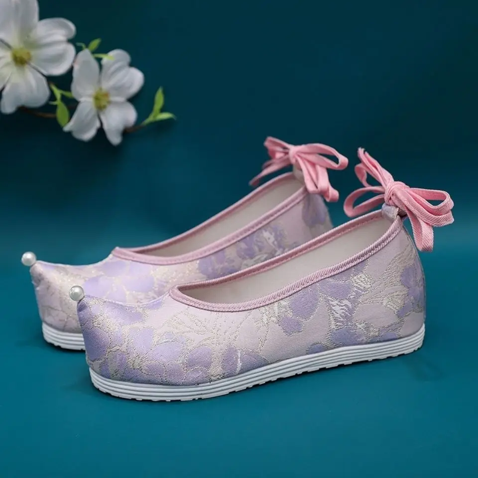 Women's Hanfu Cloth Shoes: Ethnic Embroidered Ancient Style Loafers, Soft Sole Breathable Flat Sneakers