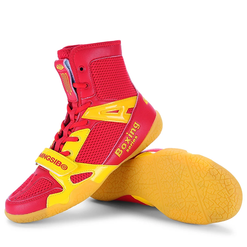 Zapatos de lucha libre Unisex para niños y adolescentes, zapatos de competición de entrenamiento profesional, zapatos de boxeo para adultos, zapatos