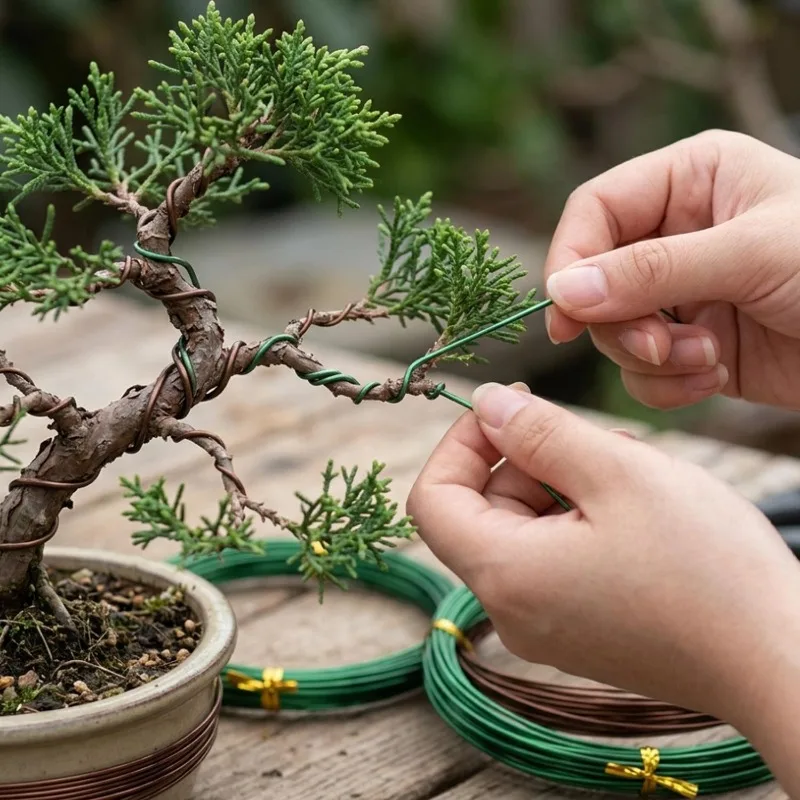 100/5M 1mm Aluminum Bonsai Wire Support Training Wire Fixing Strings Holding Branches DIY Shape Plants Branch Support Supplies
