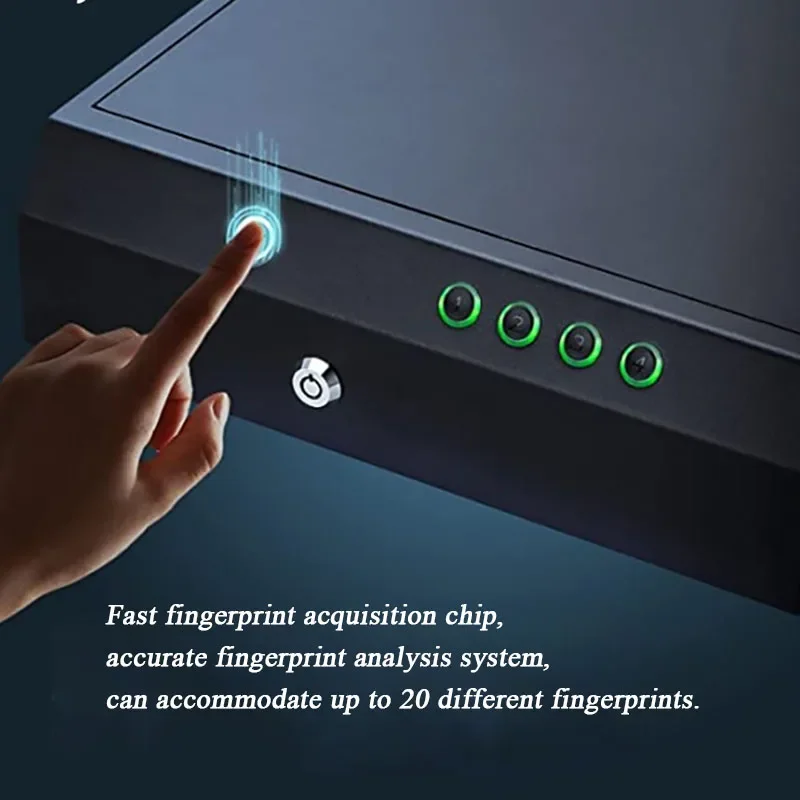 Fingerprint Combination Box Thickened Cold Rolled Steel Burglarproof 6 Digit Password Biometric Safes for Cabinet