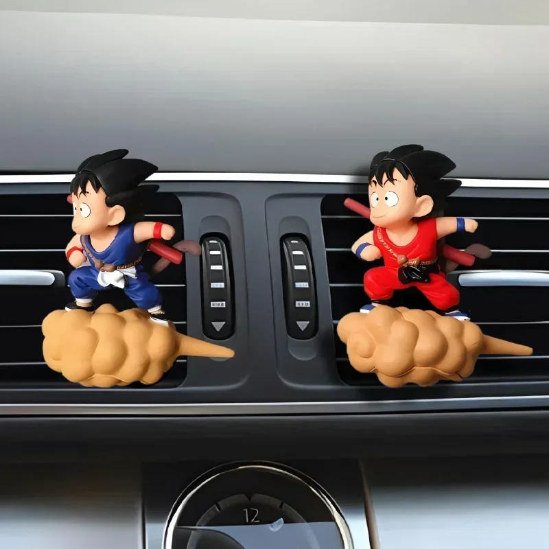 Dragon Ball Anime Figure Son Goku Car Air Conditioning Vents Fan Figurine Model Somersault Cloud Cute Car Decoration Gifts Toys