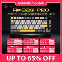 Ajazz AK820/AK820Pro Gaming Mechanical Keyboard Bluetooth 5.1/Wireless/C-Wired Customized Keyboard with Knob Hot Swapping Gasket