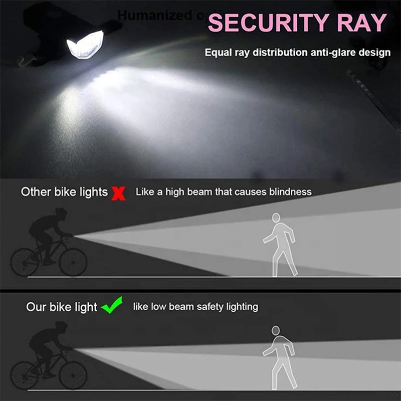 Bike Bicycle Light USB LED Rechargeable Set MTB Road Bike Front Back Headlight Lamp Flashlight Cycling Light Cycling Accessories