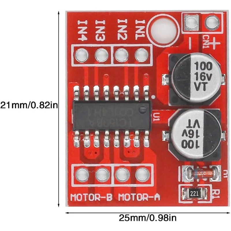 10pcs 5pcs L298N MINI Controller Board 1.5A 2 Way DC Motor Driver Module Speed Dual H-Bridge Replace Stepper for Smart Car Power