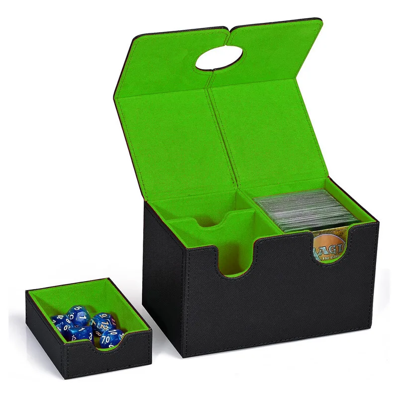 

New Card Deck Storage Box Large Capacity TCG MTG Durable Baseball Card Board Games Holder Magic Commander Deck Box with Dice Tra