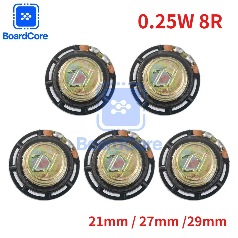 5PCS Horn Speaker 8 Ohm 0.25W Ultrathin Toy Early Childhood Education Machine Car Horn Diameter 21/27/29MM Loudspeaker 0.25W 8R