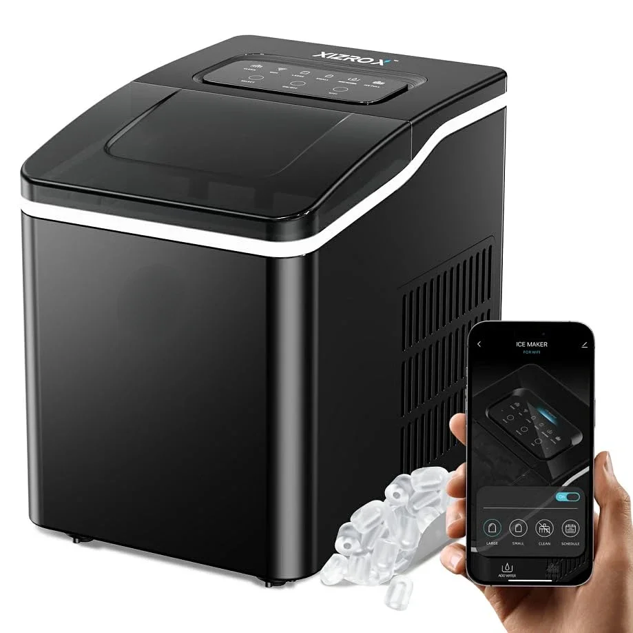 Ultra-rápido Smart Countertop Ice Maker Machine, tecnologia de auto-limpeza, produz 9 cubos de gelo em apenas 8 minutos, 26lbs de Ic