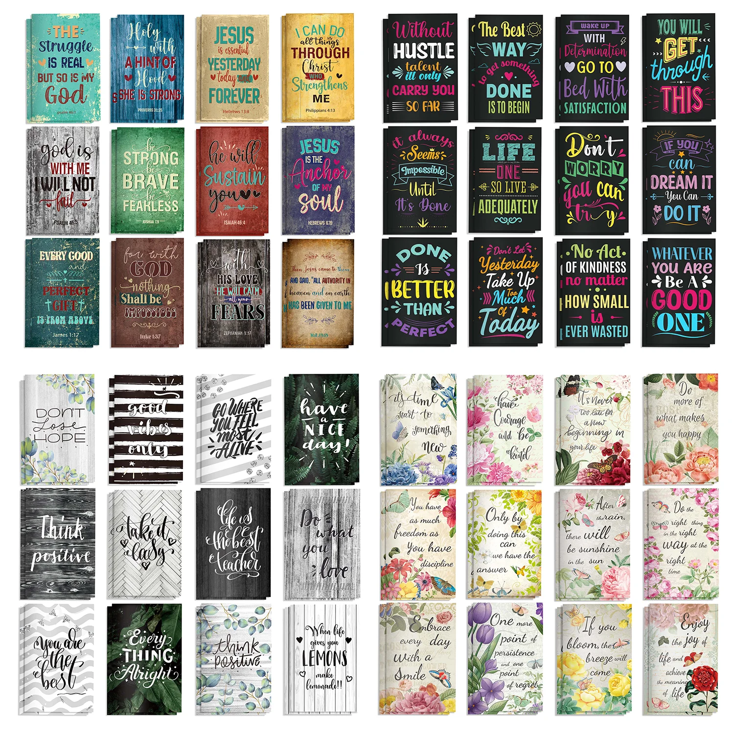 12/24/36pcs Motivation Notepads Daily Weekly Planner Notebook Journal Pocket Notebook School Stationery Birthday Gifts Supplies