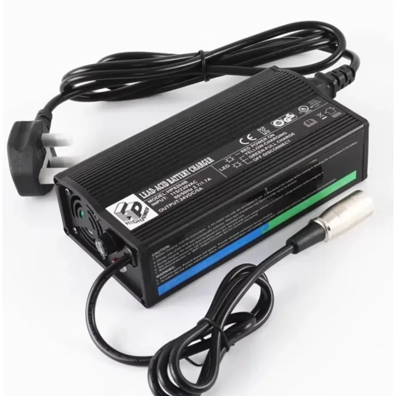 شاحن حمض 24 فولت 5 أمبير AGM GEL b-at-tery مع شهادة C-E UL ROHS KC للدراجات البخارية المتحركة أو الكراسي المتحركة الكهربائية HP8204B 1