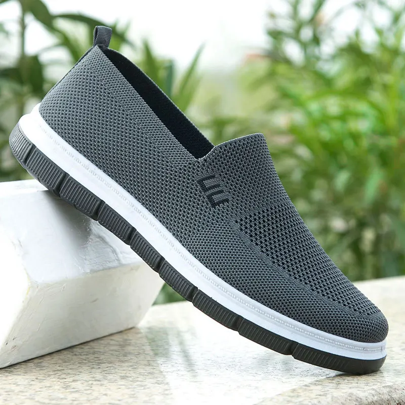 Mesh Men Shoes Solid Color Loafers Male Sneakers Outdoor Casual Shoe Sports Slip-on Breathable Hard-Wearing Sapatos Masculinos