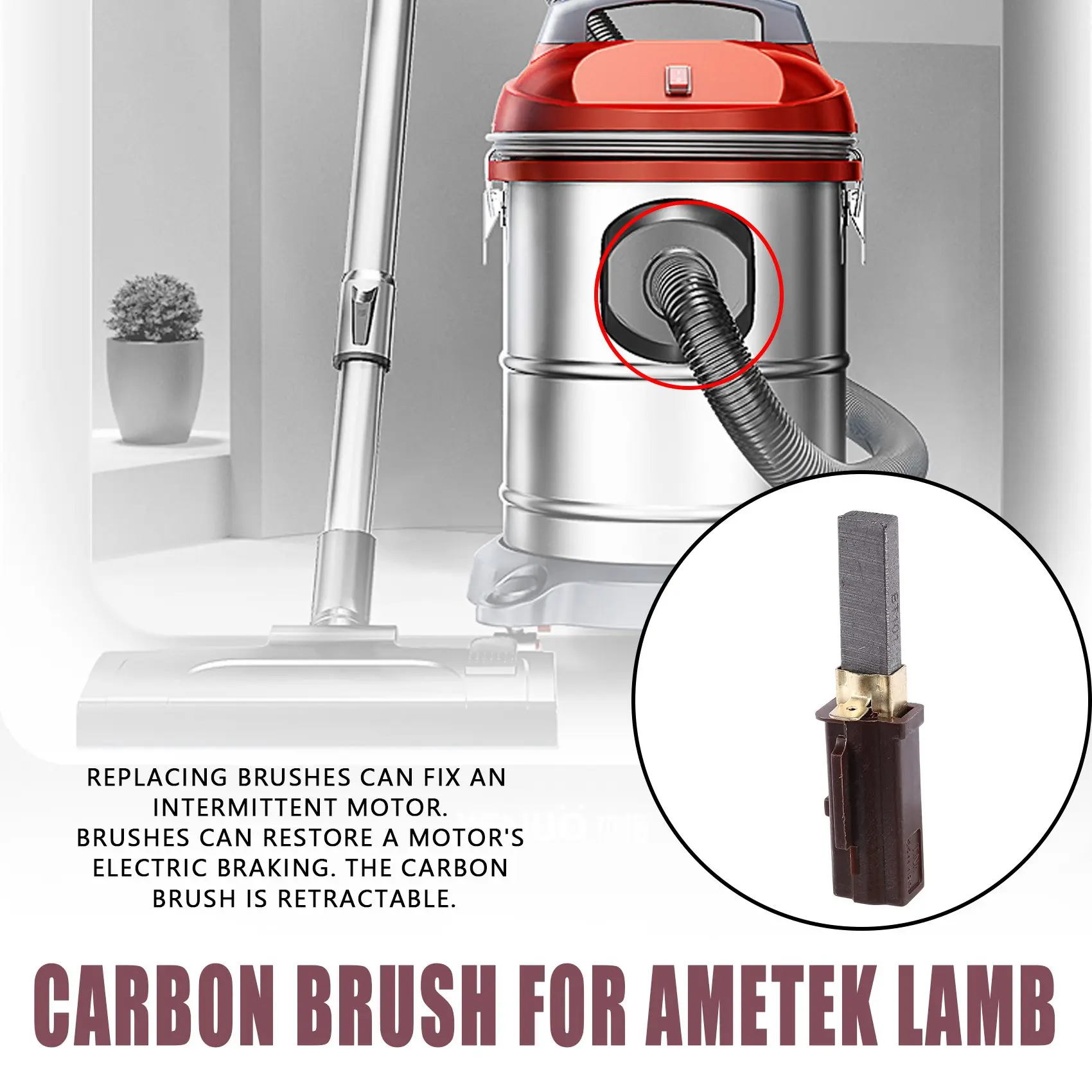 Популярная угольная щетка вакуумного двигателя из 4 упаковок для ягненка Ametek 2311480 , 333261 , 33326-1