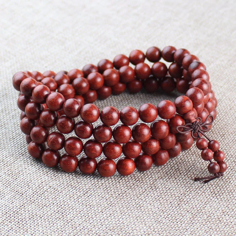 Zambia Red Sandalwood African Pterocarpus Santalinus High Density Old Materials Brown Eyes Delicate10MM108Beads Collectables-Aut