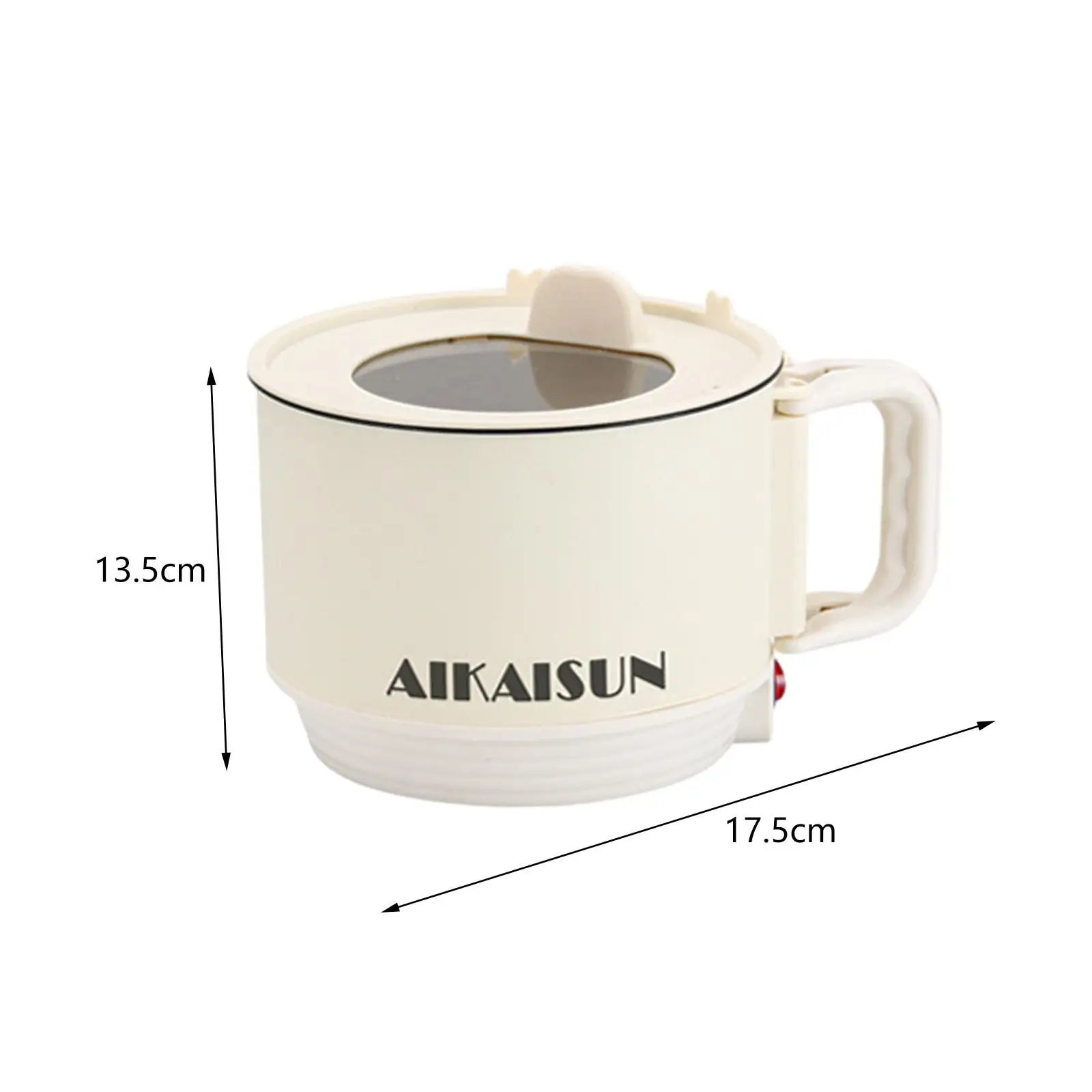 หม้อร้อนไฟฟ้าในครัวเรือน Nonstick แบบพกพาหม้อหุงข้าวไฟฟ้า 1.5L กระทะสําหรับข้าวโอ๊ต Dumpling Ramen ซุปไข่