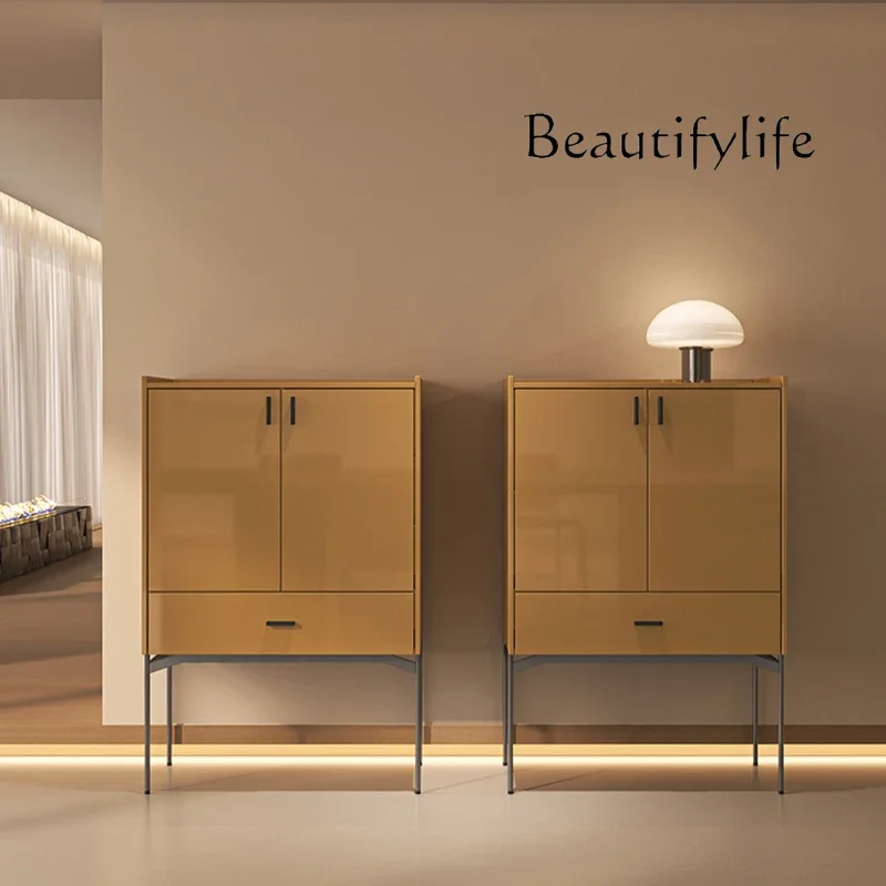 XR القرون الوسطى نمط ضوء فاخر الطعام خزانة جانبية الحديثة بسيطة جدار خزانة ديكور عالية مصمم تخزين خزانة جانبية