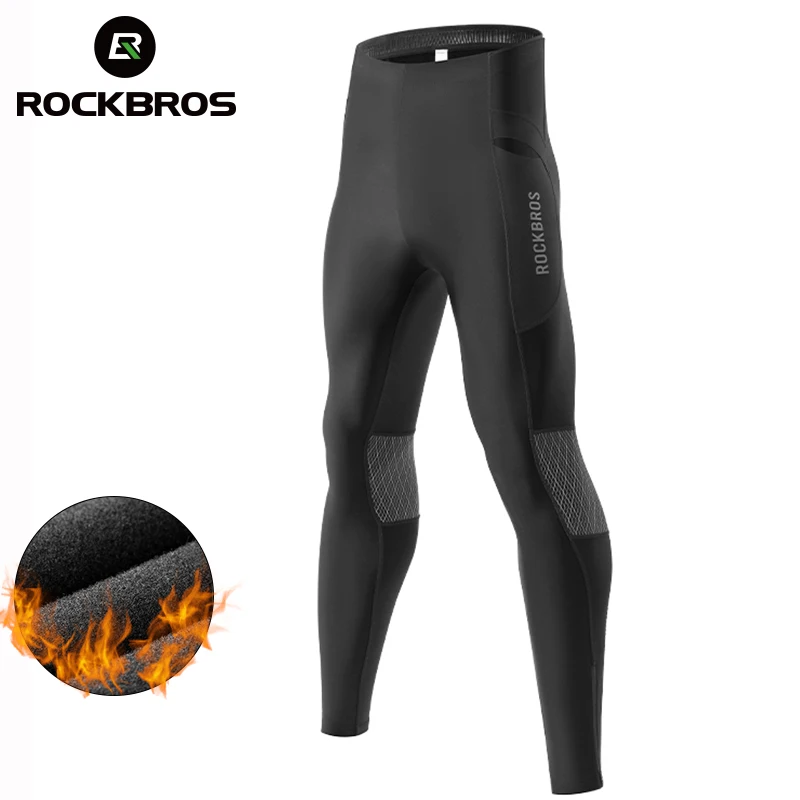 

ROCKBROS Winter Autumn Warm Bicycle Pants for Men Windproof Fleece Outdoor Sports Bike Trousers MTB Road Cycling Long Pants Male